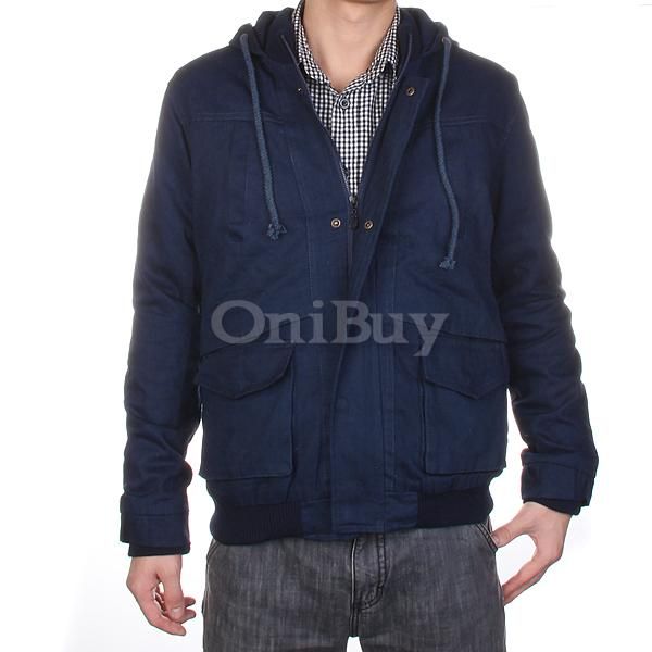 Mens Hooded Casual Jacket Hooedie Slim Coat Outerwear  