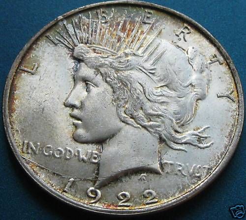 1922 D PEACE DOLLAR GEM BU DIE CRACK  V21  