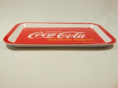 Red White Coca Cola plastic serving dinner rectangular plate tray 10 