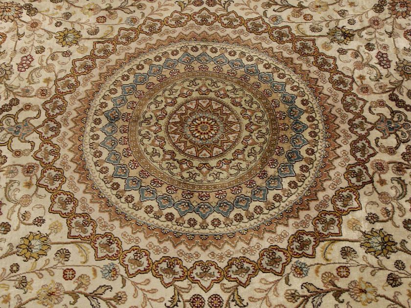8x10 Beautiful Handmade Carpet Fine Silk Hand Knoted Isfahan Room Size 