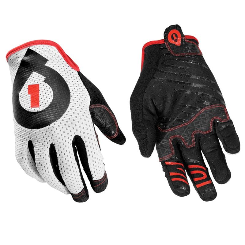   SixSixOne Raji Air XC Mountain Bike Glove 2012 White Red Black Small