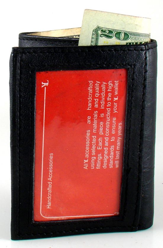   LEATHER TRI FOLD TRI FOLD FRONT ID WINDOW WALLET Style NoS790  