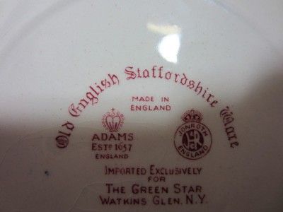 VINTAGE OLD ENGLISH STAFFORDSHIRE WARE WATKINS GLEN NY  