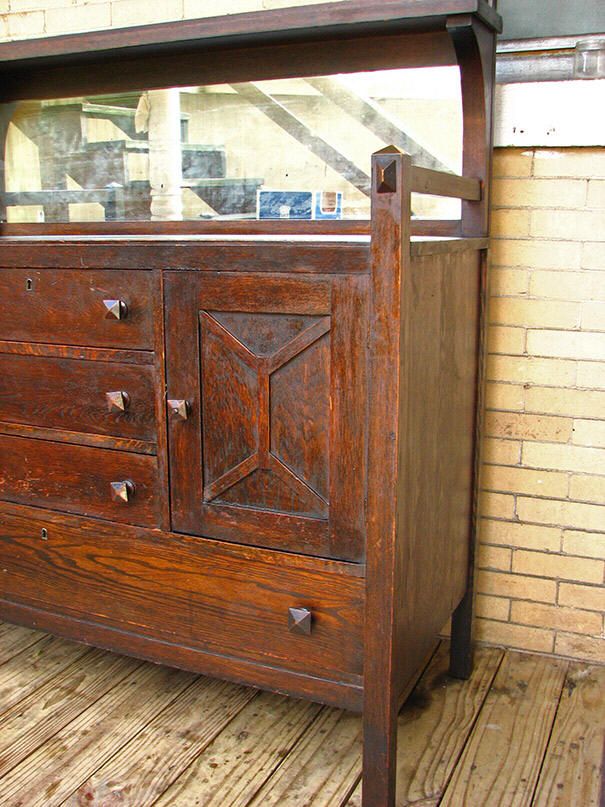   Antique COME PACKT Sideboard MISSION Stickley Era Buffet w1102  