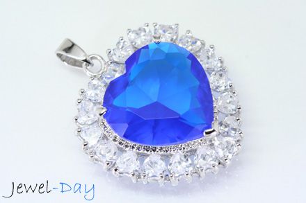 Titanic HEART of Ocean Blue Sapphire Crystal Necklace  